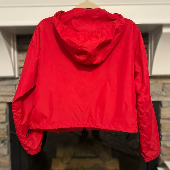Garage Red Windbreaker Size Medium, Striped Sleeves. - Picture 2 of 3